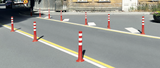 Fixed Parking Bollards made of soft rubber polymer