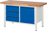 Industrial Workbench with Drawers & Cabinets