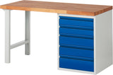 Industrial Workbenches with Drawer Cabinets