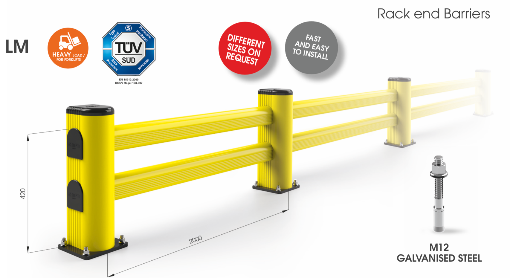 Warehouse Racking System Barrier Rack End Barriers