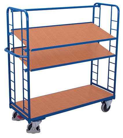 Shelf Trolleys with sloping shelves